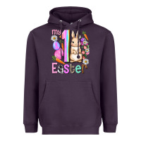 Plum My first Easter Girl Easter Day Heavyweight Hoodie - HowdyJamesFarm