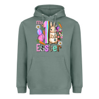 Sage My first Easter Girl Easter Day Heavyweight Hoodie - HowdyJamesFarm