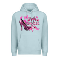Blue Mist Crush Cancer with high heels Cancer Awareness Premium Hoodie - HowdyJamesFarm