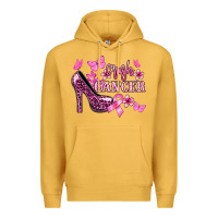 Mustard Crush Cancer with high heels Cancer Awareness Premium Hoodie - HowdyJamesFarm