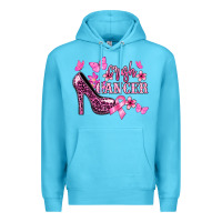 Ocean Blue Crush Cancer with high heels Cancer Awareness Premium Hoodie - HowdyJamesFarm