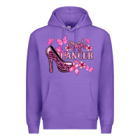 Purple Crush Cancer with high heels Cancer Awareness Premium Hoodie - HowdyJamesFarm