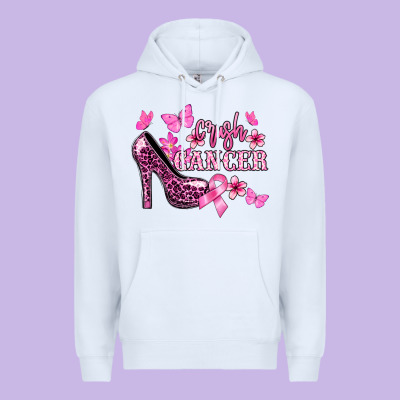 Crush Cancer With High Heels Cancer Awareness Premium Hoodie Designed By Howdyjamesfarm
