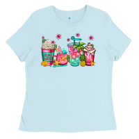 Baby Blue summer coffee cups Ladies Tee - Jasminsmagicworld