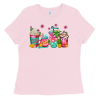 Bubblegum Pink summer coffee cups Ladies Tee - Jasminsmagicworld