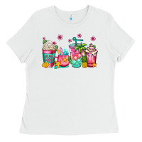 White summer coffee cups Ladies Tee - Jasminsmagicworld