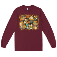 Burgundy autumn distressed background Long Sleeve Tee - BundleAndBundleShop
