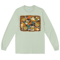 Matcha autumn distressed background Long Sleeve Tee - BundleAndBundleShop