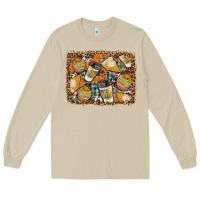 Mushroom autumn distressed background Long Sleeve Tee - BundleAndBundleShop