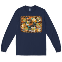 Navy autumn distressed background Long Sleeve Tee - BundleAndBundleShop