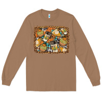 Toasted Coconut autumn distressed background Long Sleeve Tee - BundleAndBundleShop