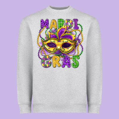 Mardi Gras Mask Heavyweight Sweatshirt Designed By Lillyallendesigns