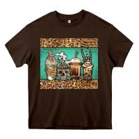 Chocolate Brown skeleton coffee cups Heavy Core Tee - Jasminsmagicworld