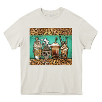 Cream skeleton coffee cups Heavy Core Tee - Jasminsmagicworld