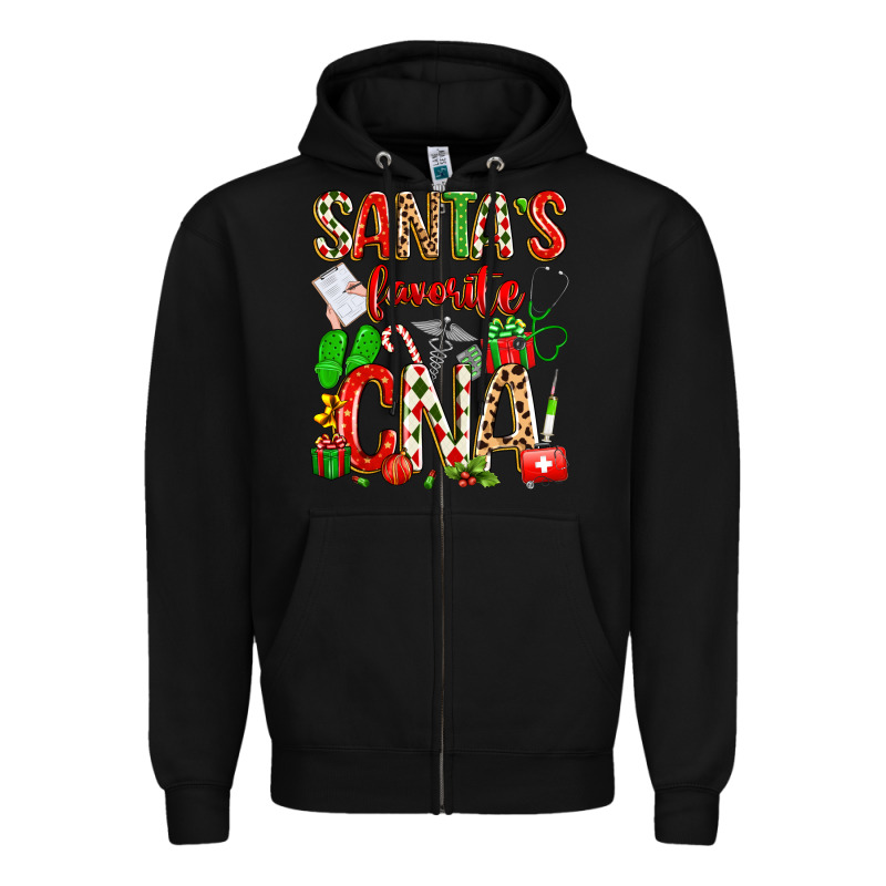 Santa's Favorite Cna Zipper Hoodie by texasbilliewilder | Teevron