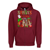 Burgundy santa's favorite cna Zipper Hoodie - texasbilliewilder