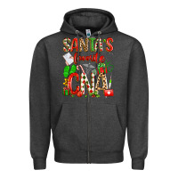 Charcoal Heather santa's favorite cna Zipper Hoodie - texasbilliewilder