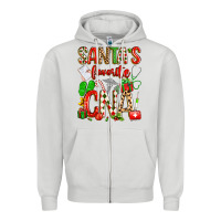 Dove Grey santa's favorite cna Zipper Hoodie - texasbilliewilder