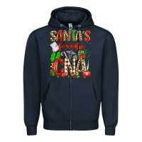 Navy santa's favorite cna Zipper Hoodie - texasbilliewilder