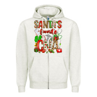 Oatmeal Heather santa's favorite cna Zipper Hoodie - texasbilliewilder