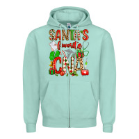 Seafoam santa's favorite cna Zipper Hoodie - texasbilliewilder