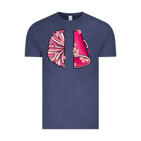 Vintage Denim custom name cheerleader with megaphone Vintage Tee - MaliasSmallBusiness