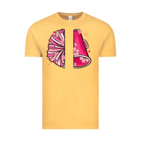 Vintage Mustard custom name cheerleader with megaphone Vintage Tee - MaliasSmallBusiness