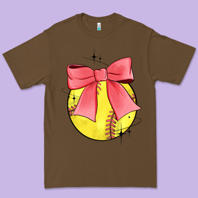 Coquette Softball Bow Premium Tee Designed By Jahusdesignshop