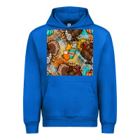 Cobalt thanksgiving turkey seamless pattern Urban Hoodie - BundleAndBundleShop