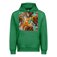 Emerald thanksgiving turkey seamless pattern Urban Hoodie - BundleAndBundleShop
