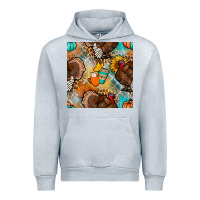 Heather Grey thanksgiving turkey seamless pattern Urban Hoodie - BundleAndBundleShop