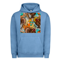 Pigment Pebble Blue thanksgiving turkey seamless pattern Urban Hoodie - BundleAndBundleShop