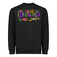 Black louisiana mardi gras Heavyweight Sweatshirt - LillyAllenDesigns