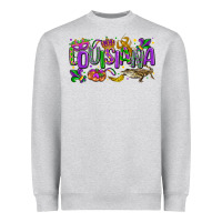 Heather Grey louisiana mardi gras Heavyweight Sweatshirt - LillyAllenDesigns