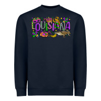 Navy louisiana mardi gras Heavyweight Sweatshirt - LillyAllenDesigns