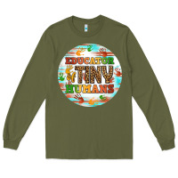 Army Green educator of tiny humans round earring Long Sleeve Tee - BundleAndBundleShop