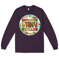 Plum educator of tiny humans round earring Long Sleeve Tee - BundleAndBundleShop