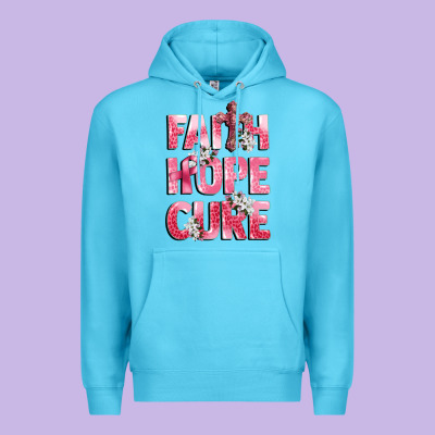 Faith Hope Cure Breast Cancer Premium Hoodie Designed By Cowgirlartshop