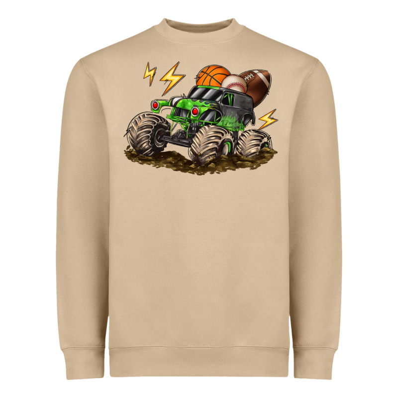 Monster Truck Sports Heavyweight Sweatshirt by LillyAllenDesigns | Teevron