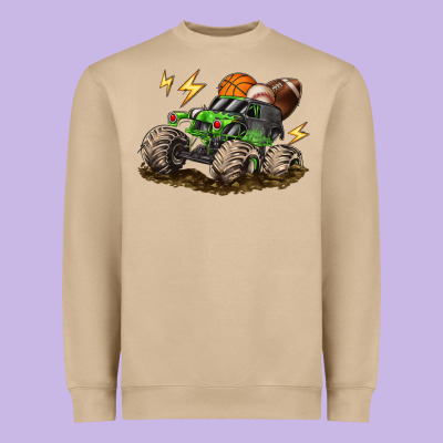 Monster Truck Sports Heavyweight Sweatshirt Designed By Lillyallendesigns