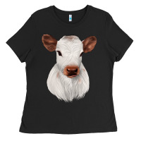 White Cute Calf Ladies Tee | Teevron