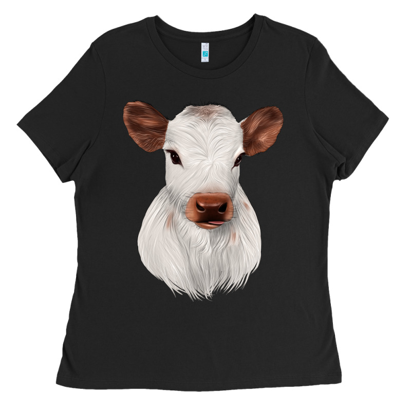 White Cute Calf Ladies Tee by JahusDesignShop | Teevron