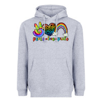 Heather Grey Peace love pride Heavyweight Hoodie - CowGirlArtShop