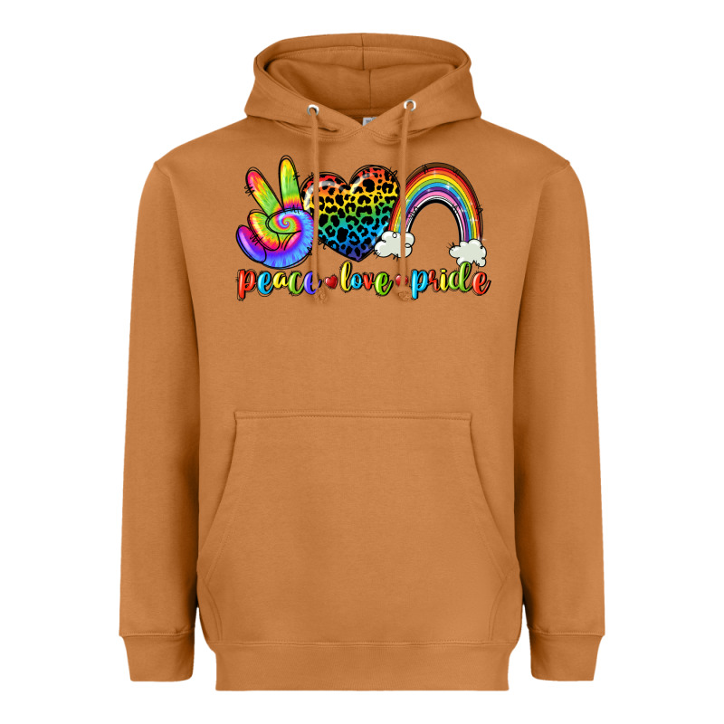 Peace Love Pride Heavyweight Hoodie by CowGirlArtShop | Teevron
