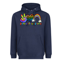 Navy Peace love pride Heavyweight Hoodie - CowGirlArtShop