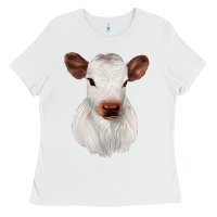 White White Cute Calf Ladies Tee - JahusDesignShop