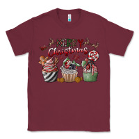 Burgundy Merry Christmas Classic Tee - CowhideDigitalArt