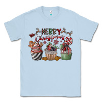 Dusty Blue Merry Christmas Classic Tee - CowhideDigitalArt