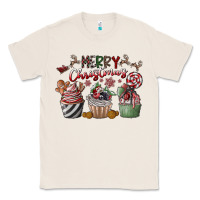 Natural Merry Christmas Classic Tee - CowhideDigitalArt