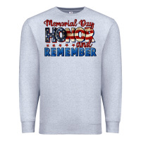 Heather Grey Memorial day honor and remember 4th of july Premium Sweatshirt - CowGirlArtShop